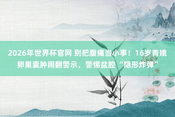 2026年世界杯官网 别把腹痛当小事!16岁青娥卵巢囊肿闹翻警示,警惕盆腔 “隐形炸弹”