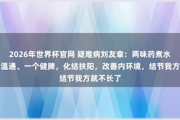 2026年世界杯官网 疑难病刘友章:两味药煮水喝,一个温通、一个健脾,化结扶阳,改善内环境,结节我方就不长了