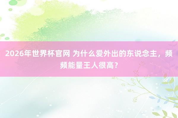 2026年世界杯官网 为什么爱外出的东说念主,频频能量王人很高?