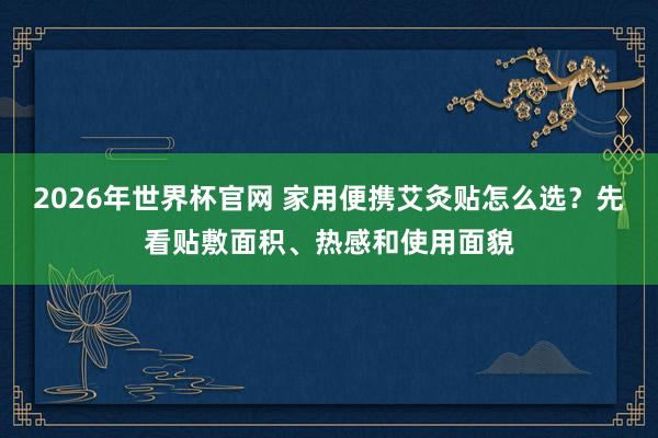 2026年世界杯官网 家用便携艾灸贴怎么选?先看贴敷面积、热感和使用面貌