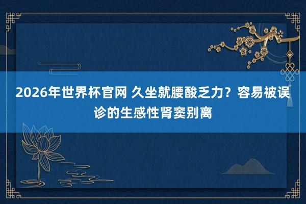 2026年世界杯官网 久坐就腰酸乏力?容易被误诊的生感性肾窦别离