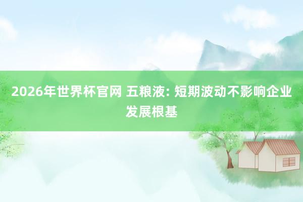 2026年世界杯官网 五粮液: 短期波动不影响企业发展根基