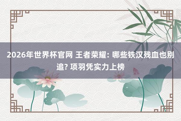 2026年世界杯官网 王者荣耀: 哪些铁汉残血也别追? 项羽凭实力上榜
