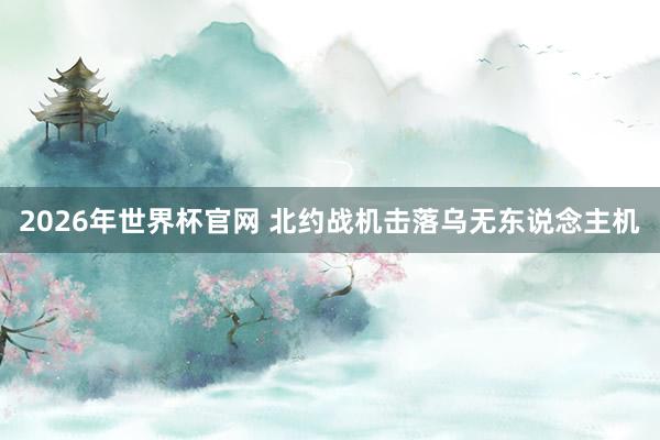 2026年世界杯官网 北约战机击落乌无东说念主机
