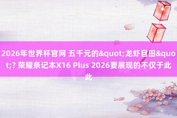 2026年世界杯官网 五千元的"龙虾目田"? 荣耀条记本X16 Plus 2026要展现的不仅于此