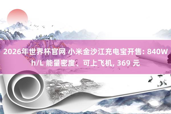 2026年世界杯官网 小米金沙江充电宝开售: 840Wh/L 能量密度、可上飞机, 369 元