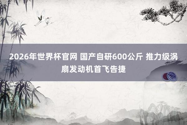 2026年世界杯官网 国产自研600公斤 推力级涡扇发动机首飞告捷