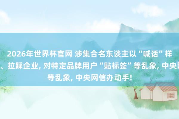 2026年世界杯官网 涉集合名东谈主以“喊话”样式无端质疑、拉踩企业, 对特定品牌用户“贴标签”等乱象, 中央网信办动手!