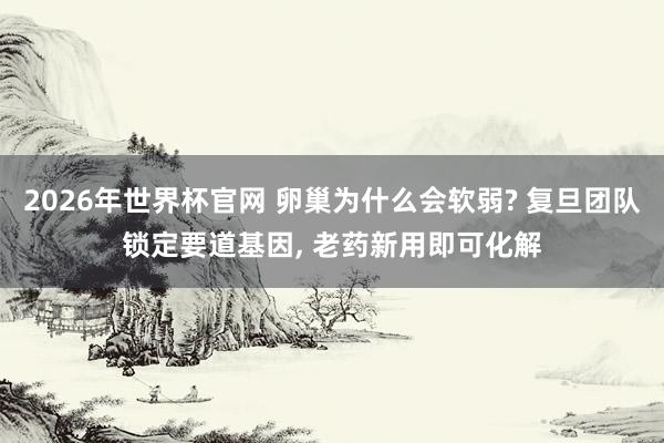 2026年世界杯官网 卵巢为什么会软弱? 复旦团队锁定要道基因, 老药新用即可化解