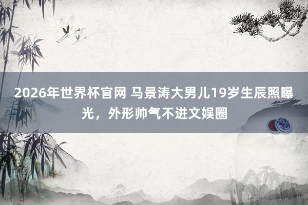 2026年世界杯官网 马景涛大男儿19岁生辰照曝光,外形帅气不进文娱圈