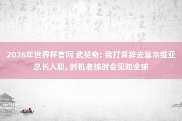 2026年世界杯官网 武契奇: 我打算辞去塞尔维亚总长入职, 时机老练时会见知全球