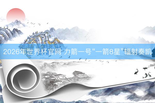 2026年世界杯官网 力箭一号“一箭8星”辐射奏凯