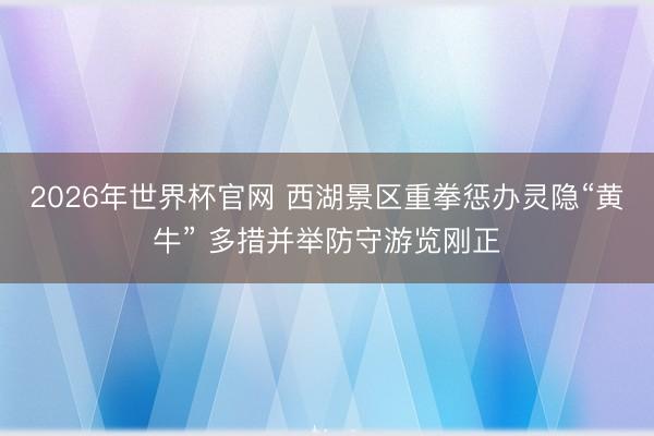 2026年世界杯官网 西湖景区重拳惩办灵隐“黄牛” 多措并举防守游览刚正